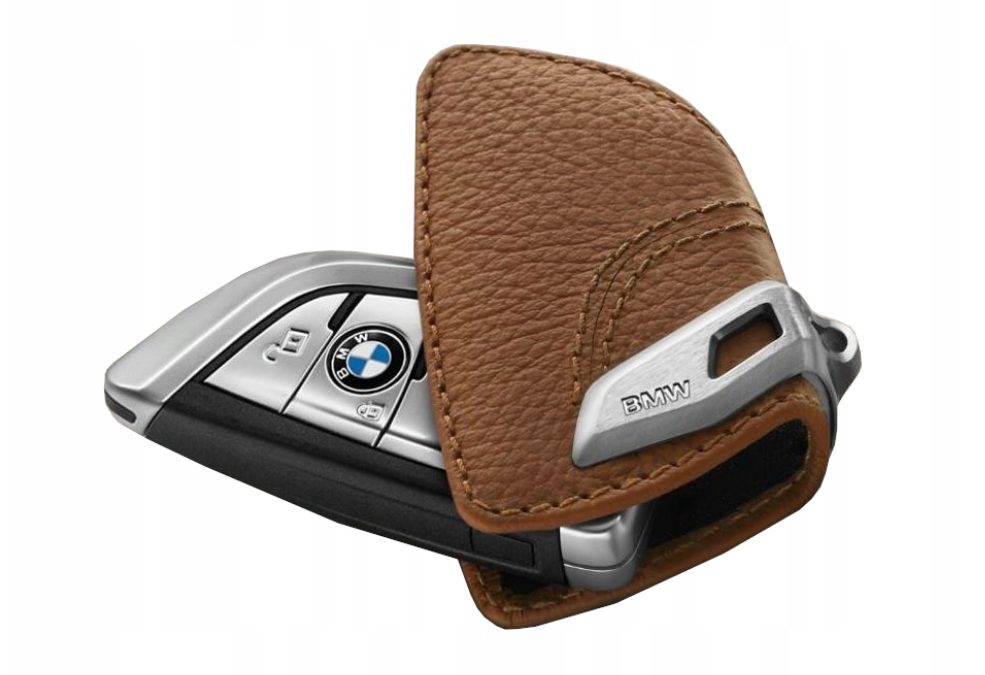 Футляр шкіряний BMW для ключів зі сталевим затиском Коричневий (82295A56C32)