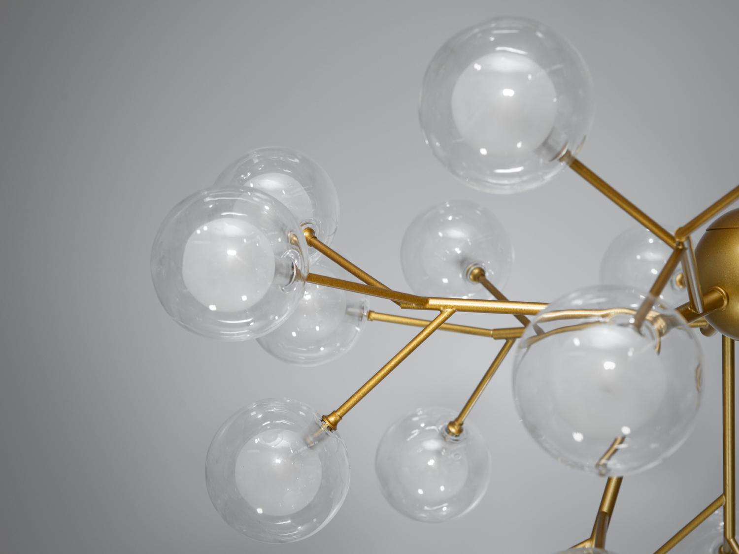 Люстра подвесная Светлячок 27 ламп Золотой сатин (887-27B GD) - фото 4 Люстра подвесная Светлячок 27 ламп Золотой сатин (887-27B GD) - фото 4