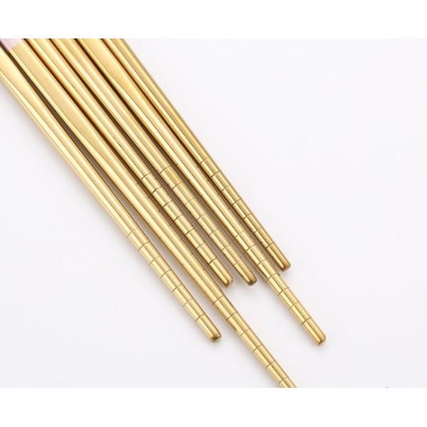 Набор многоразовых палочек для суши Poly Steel из нержавеющей стали 5 персон Золотой (М1140236) - фото 2 Набор многоразовых палочек для суши Poly Steel из нержавеющей стали 5 персон Золотой (М1140236) - фото 2