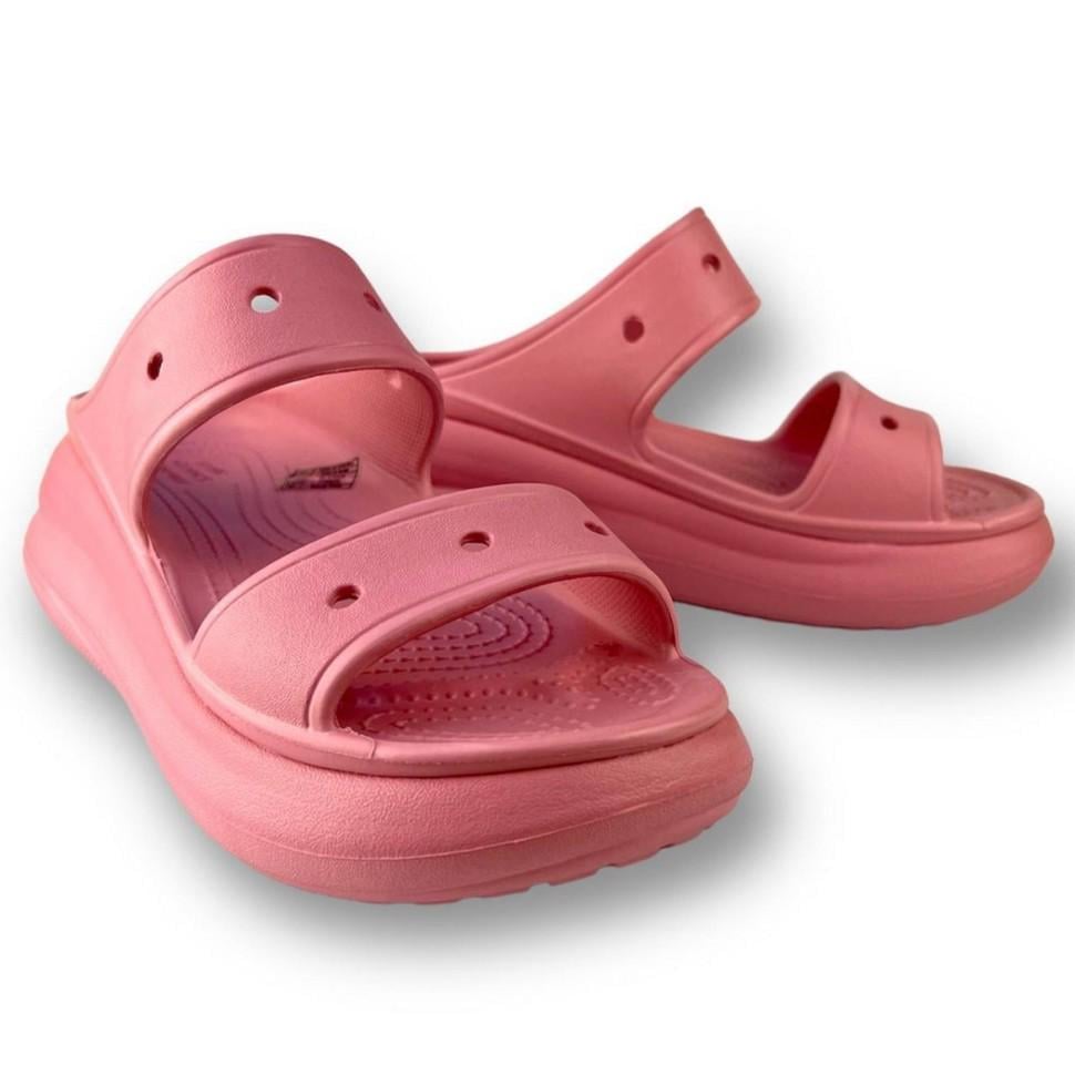 Шльопанці жіночі утеплені Crocs Classic crush-heeled mules blossom р. 37-38 Рожевий (7822)