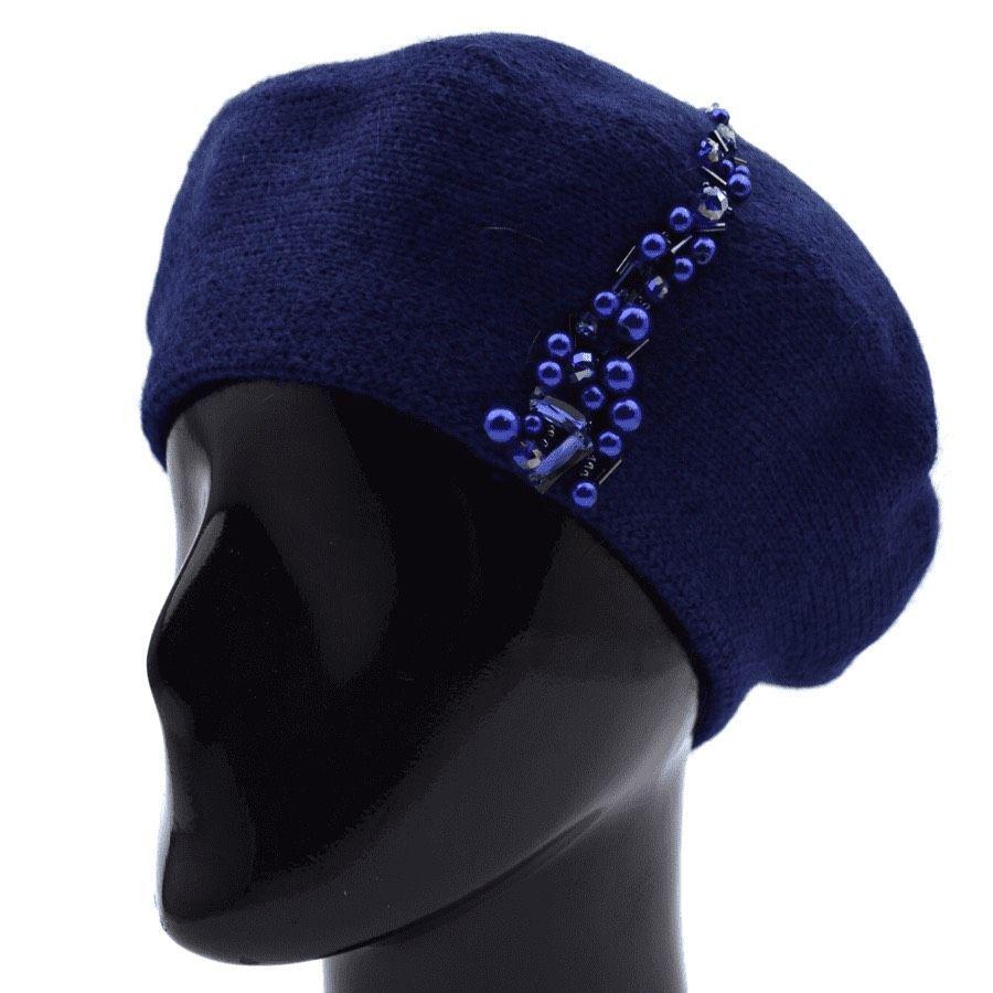 Берет Novita Каприз двойной ангоровый L/р. 57-58 Синий