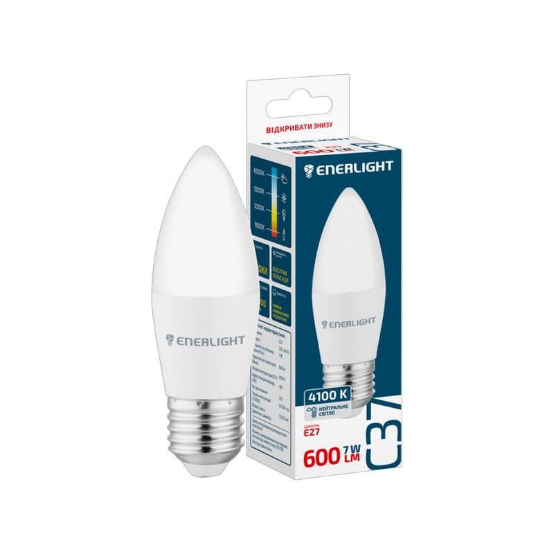 Лампа LED Enerlight 7W 230V 600 Лм 4100K E27 37x110 мм свечка (C37E277SMDNFR)