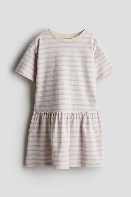 Платье H&M 1272222 Полоски 110-116 см Сиреневый