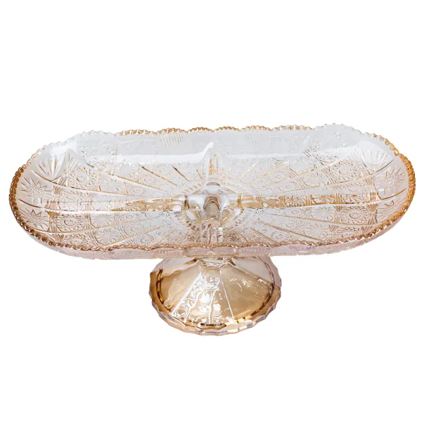 Фруктівниця блюдо для фруктів Lirmartur скляна 33,5х15х10,5 см на 4 секції Коричневий - фото 4