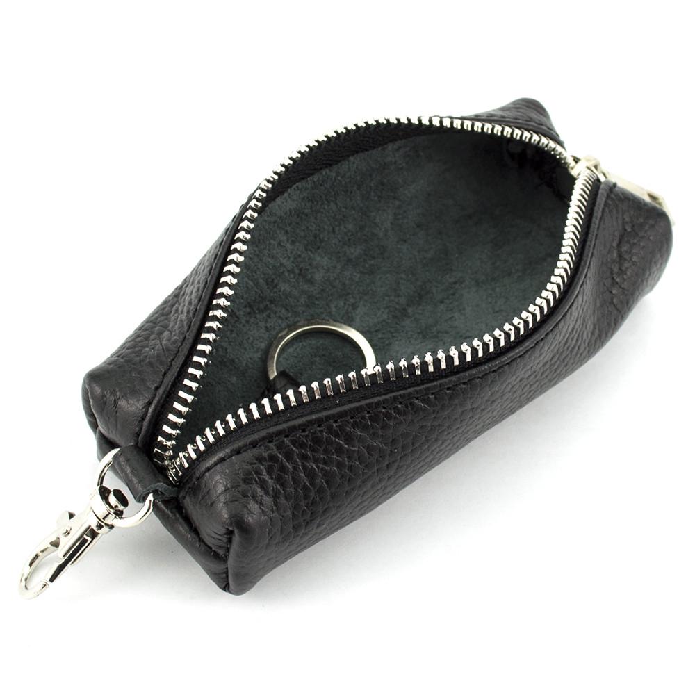 Ключница кожаная мужская HC-103 на молнии Черный - фото 2