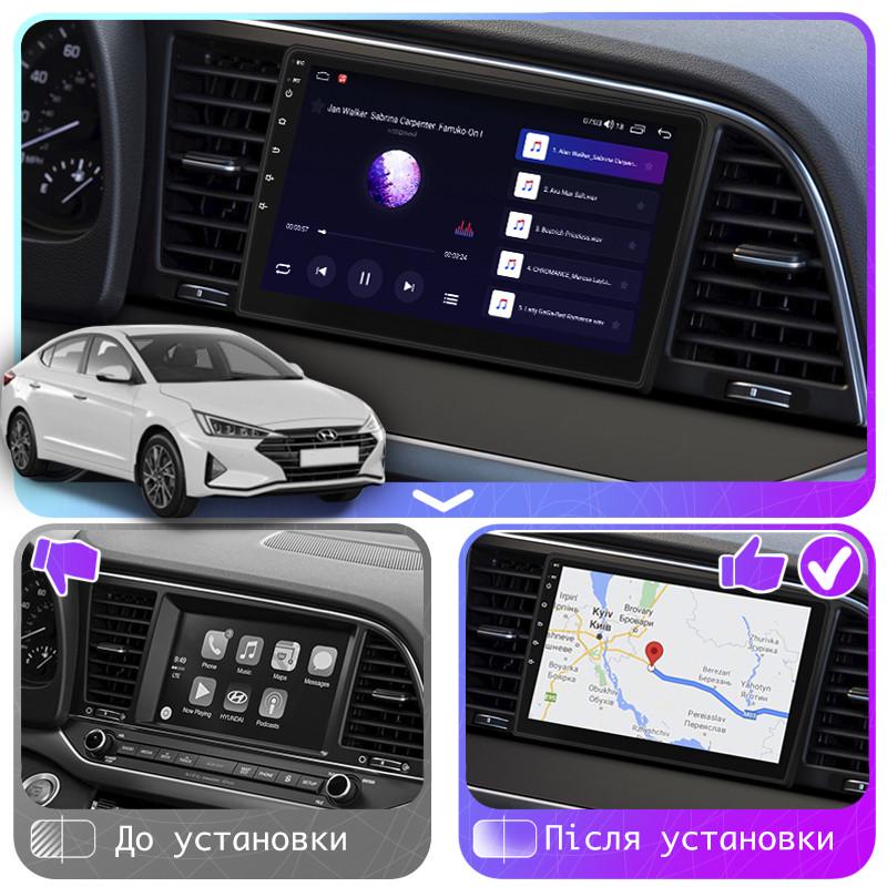 Магнитола штатная Lesko для Hyundai Elantra VI (AD) Restyling 2018-2020 экран 9" 2/32Gb 4G Wi-Fi GPS Top - фото 3