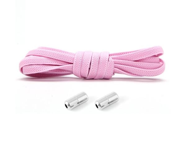 Шнурки еластичні з фіксаторами без зав'язок 90 см Світло-рожевий Шнурки еластичні з фіксаторами без зав'язок 90 см Світло-рожевий