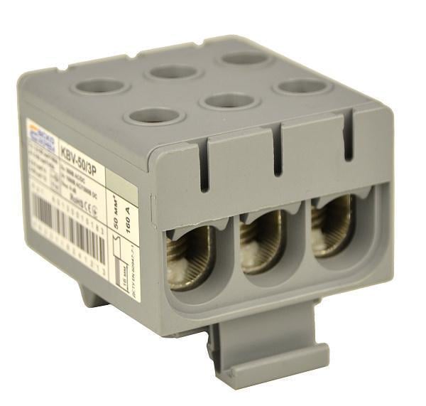 Клемма вводная силовая АСКО KBV 2,5-50 мм.кв 160А 3-3 800V AC Серый (A0130010183)