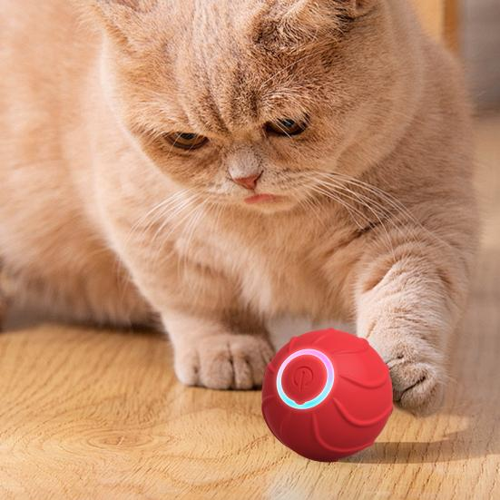 Іграшка для тварин інтерактивна-підстрибуюча Petgravity Смарт-м'ячик з usb зарядкою Червоний (2275804466) - фото 3