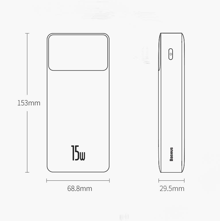 Повербанк Power bank Baseus 20000mAh/15W Чорний - фото 9