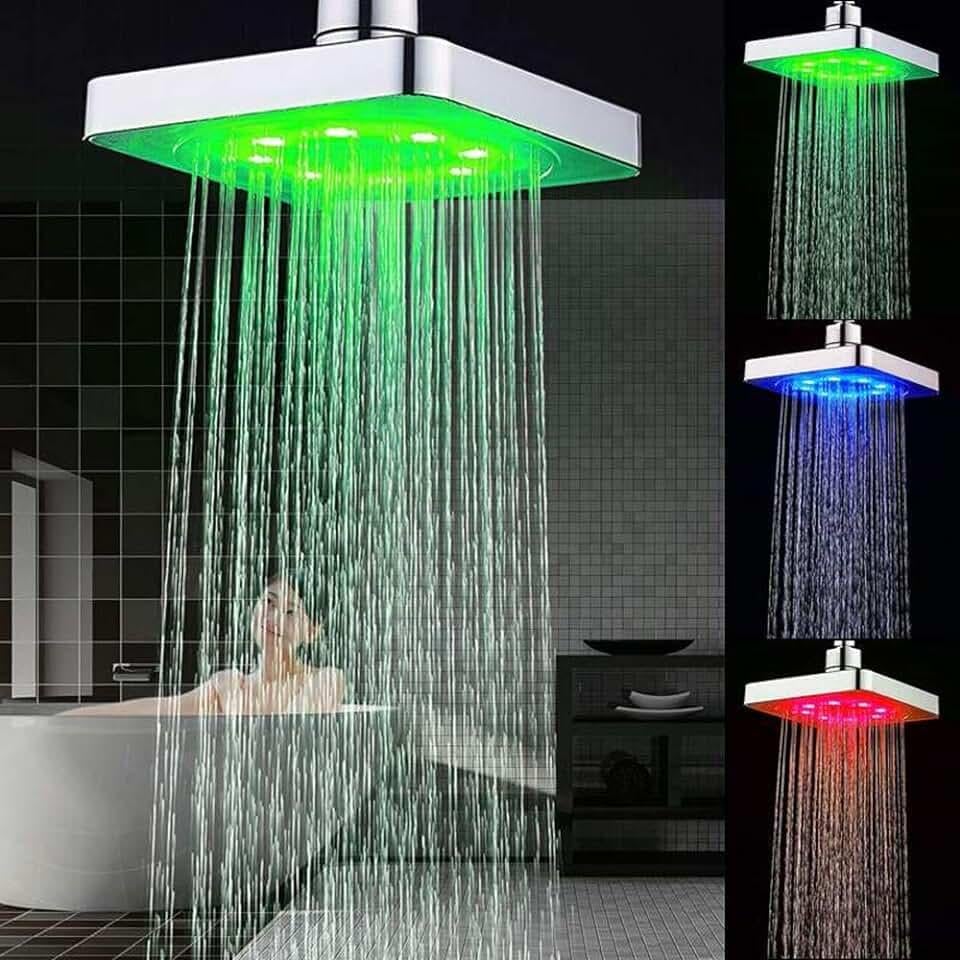 Лійка-насадка для душу Shower head AND XL-902 LED RGB квадратна 150 мм (14332) - фото 3