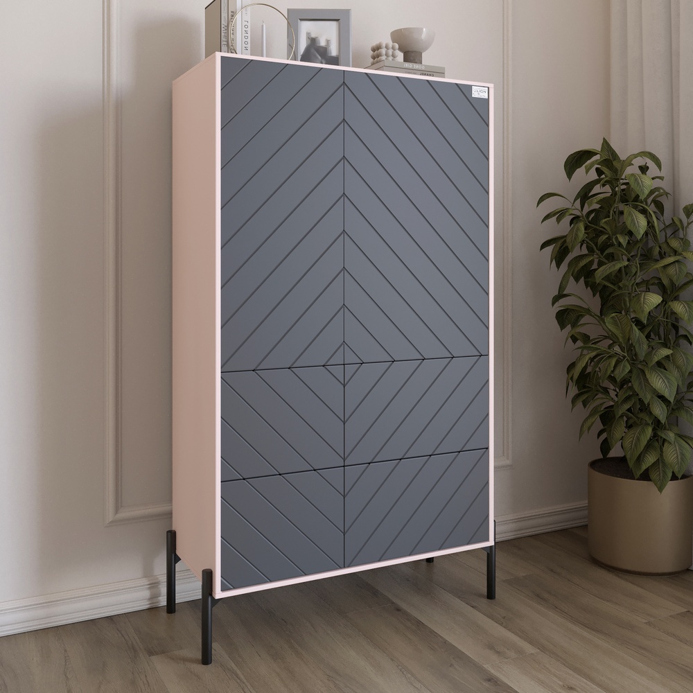 Комод-пенал Lion Амарант 84x40x150 см Розовый/Графитовый (LION-042133) Комод-пенал Lion Амарант 84x40x150 см Розовый/Графитовый (LION-042133)