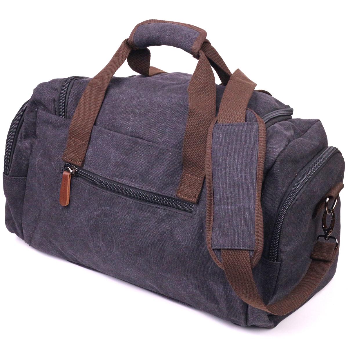 Дорожная сумка текстильная Vintage 21237 Travel Bag 50х25х22 см Черный - фото 2