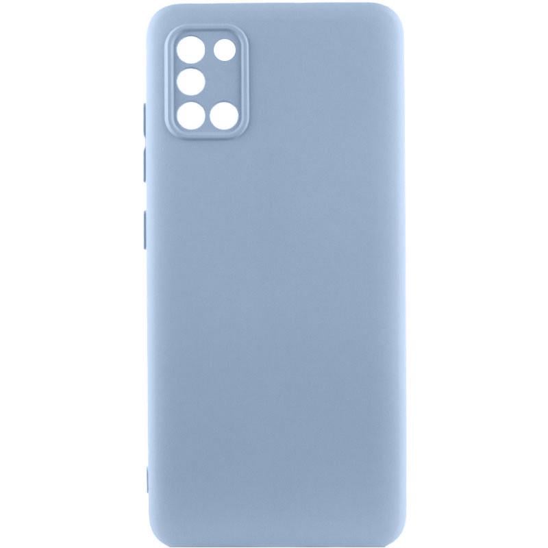 Противоударный чехол TPU GETMAN Liquid Silk Full Camera для Samsung Galaxy A31 Голубой / Lilac Blue