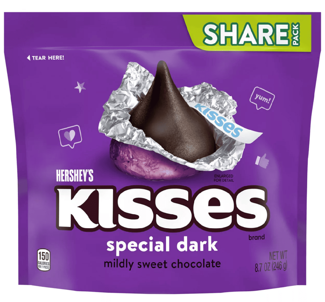 Конфеты шоколадные Hershey's Kisses Special Dark Chocolate Share Pack 246 г (3117261451)