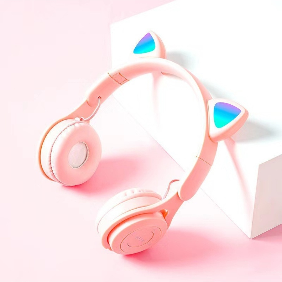 Наушники беспроводные CAT-ear CEP47-M с ушками и LED подсветкой Pink (f3c8a157) - фото 8