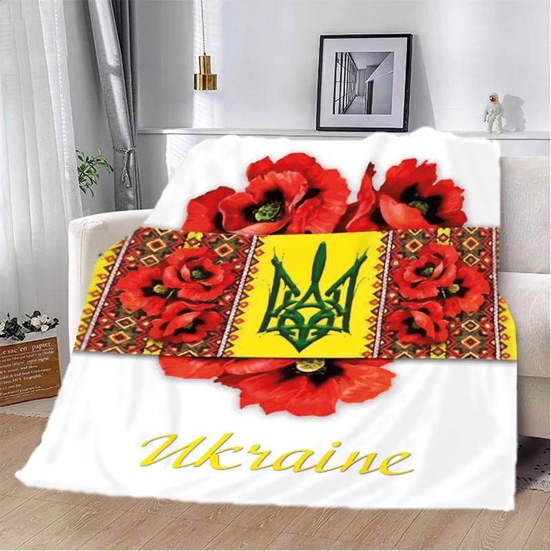 Плед Маковое сердце Украины 3D плюш 135х160 см 2418 (45345722)