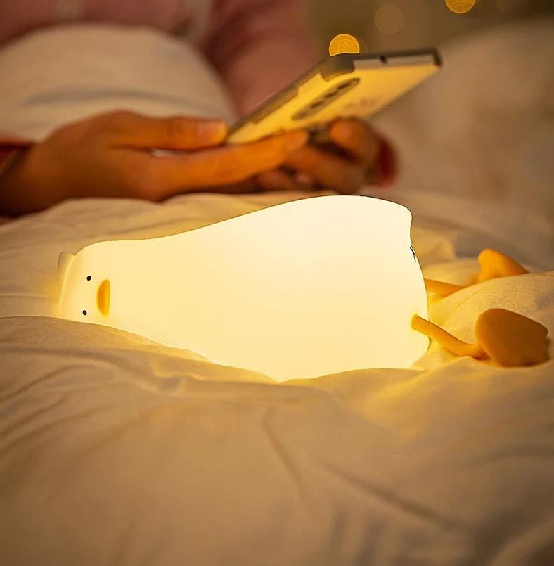 Ночник детский силиконовый гусь 7070 Белый - фото 5