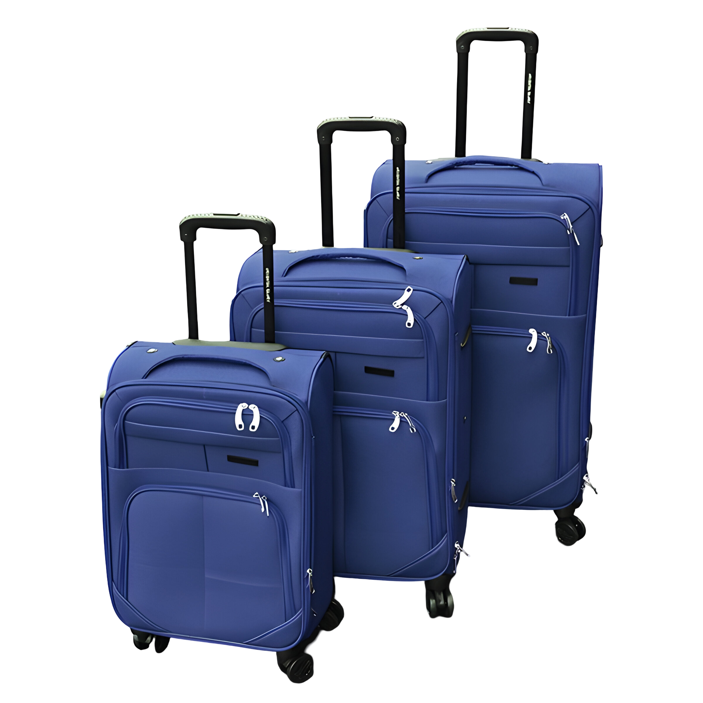 Набір валіз тканинних 3в1 з кодовим замком та телескопічною ручкою Синій (6071) - фото 1
