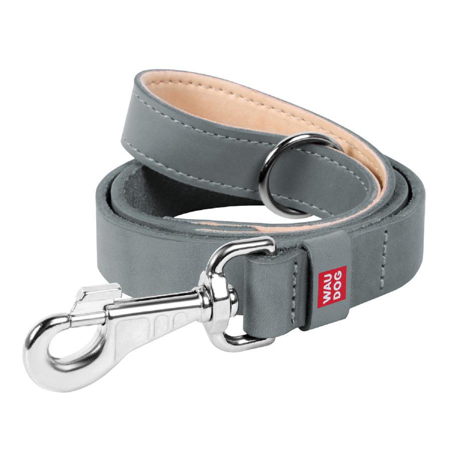 Поводок для собак кожаный Waudog Classic S 20 мм 122 см Серый Поводок для собак кожаный Waudog Classic S 20 мм 122 см Серый