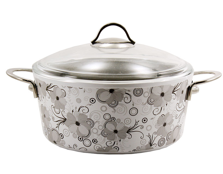 Кастрюля Interos Кружево алюминиевая глубокая с крышкой 5 л 26 см (1279)