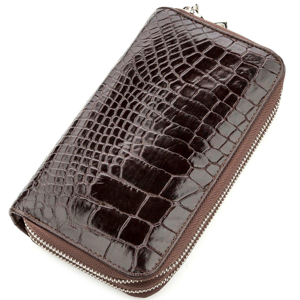 Клатч мужской Crocodile leather 18526 натуральная кожа Коричневый (23814)