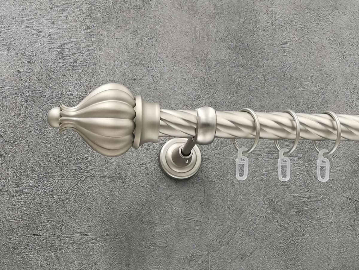 Карниз Quadrum Таджа витая штанга одинарный открытый 25 мм 160 см Сатин (264772261)