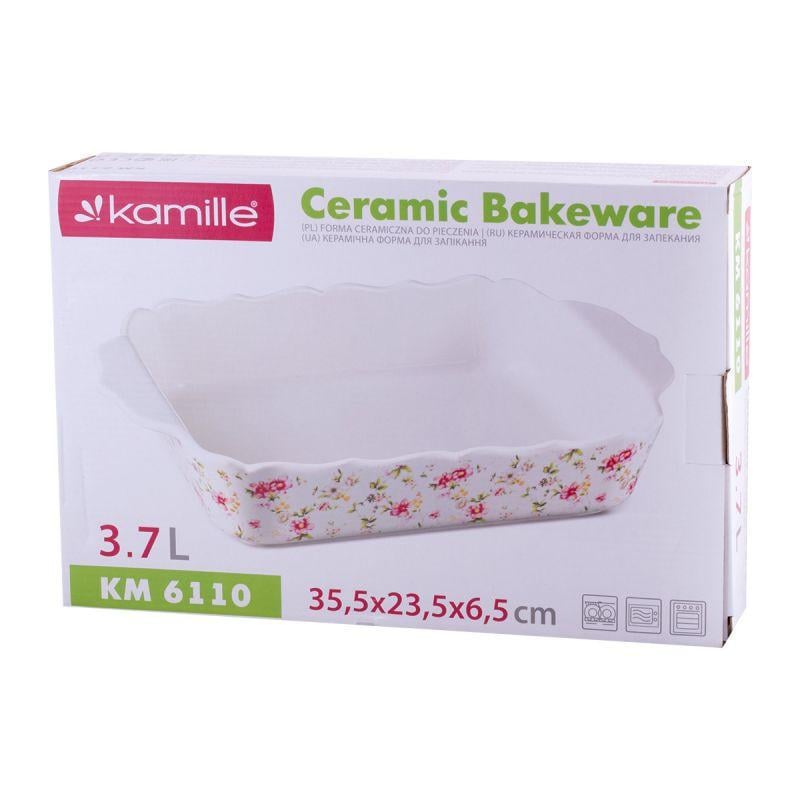 Форма для запекания Kamille KM-6110 фарфоровая 3,7 л - фото 4 Форма для запекания Kamille KM-6110 фарфоровая 3,7 л - фото 4