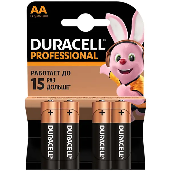Батарейка Duracell AA PROFESSIONAL на блістері 4 шт.