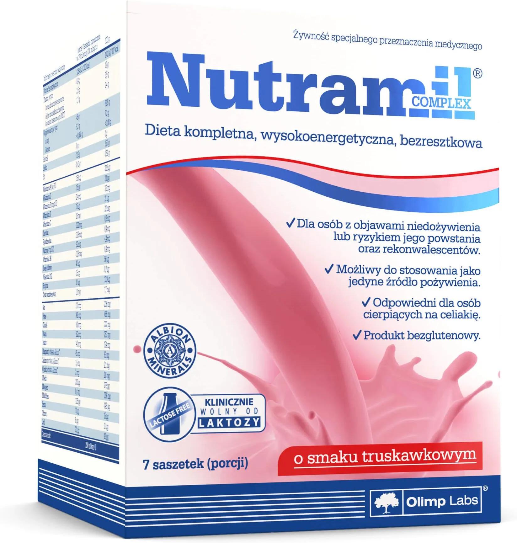 Заменитель питания Olimp Nutramil complex клубника 7 sashets