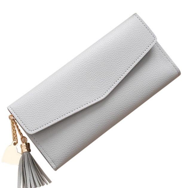 Кошелек женский SUNROZ Woman Long Wallet кожа Серый (774579848)