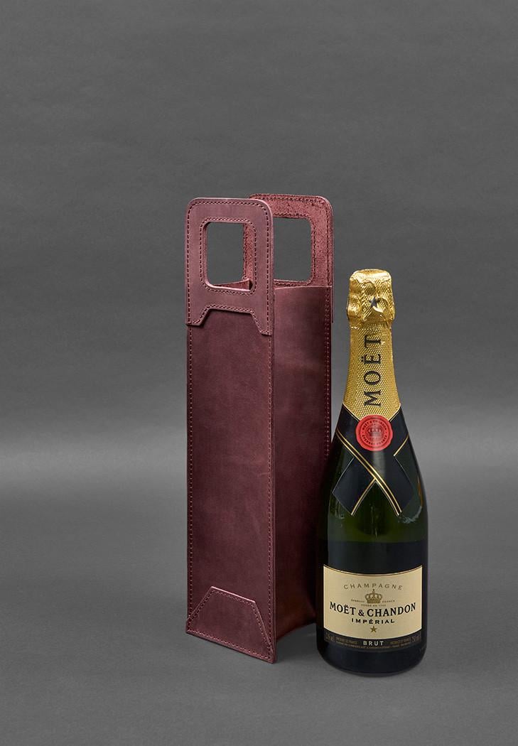 Чехол кожаный для вина 2.0 Crazy Horse Бордовый (A-027942) - фото 3 Чехол кожаный для вина 2.0 Crazy Horse Бордовый (A-027942) - фото 3