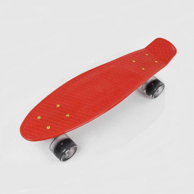 Скейт Пенні борд Best Board з PU колесами що світяться Red (99981)