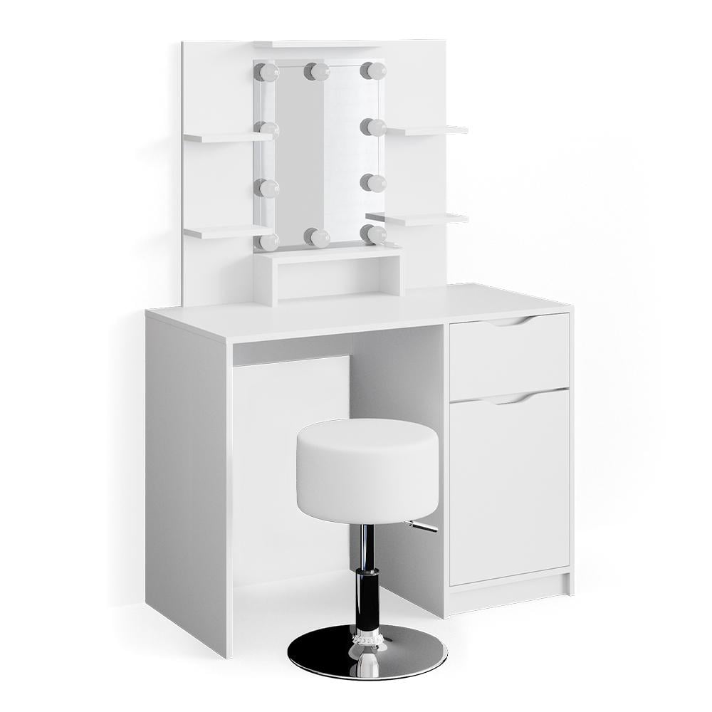 Туалетный столик Vicco Ruben с подсветкой и стулом Белый