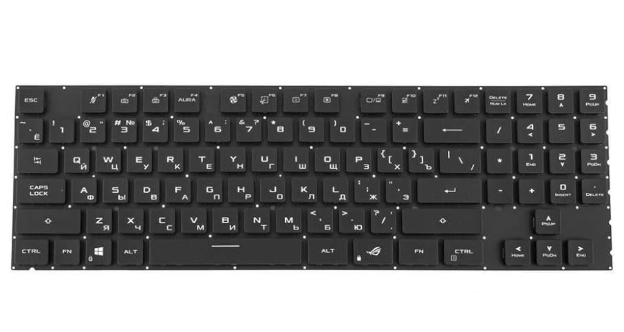 Клавиатура для ноутбука Asus GX703 series rus без фрейма/подсветки клавиш RGB per-key Black (169978)