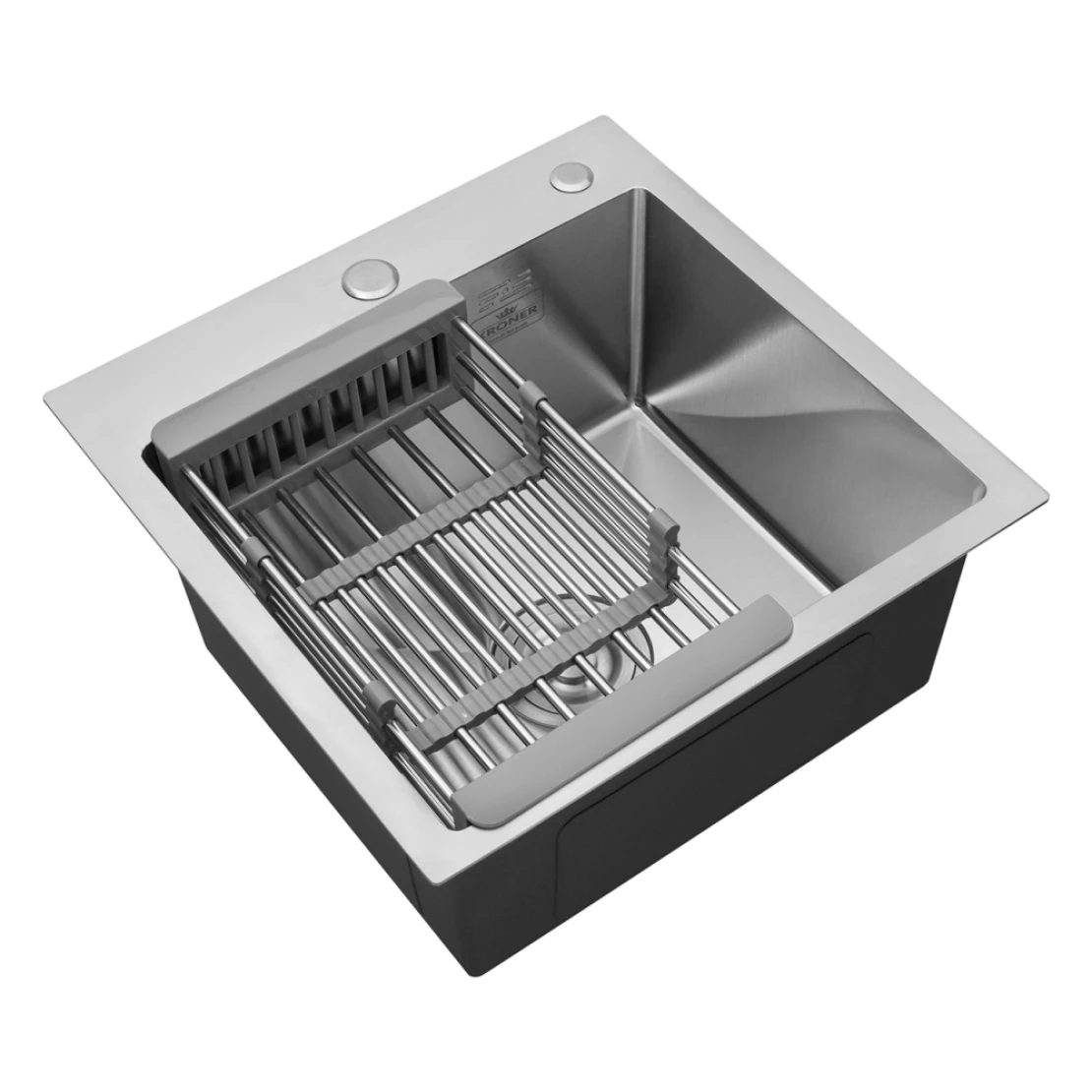 Мийка для кухні Kroner KRP Gebürstet 4545HM 3/1 мм з нержавіючої сталі (CV033855) - фото 4 Мийка для кухні Kroner KRP Gebürstet 4545HM 3/1 мм з нержавіючої сталі (CV033855) - фото 4