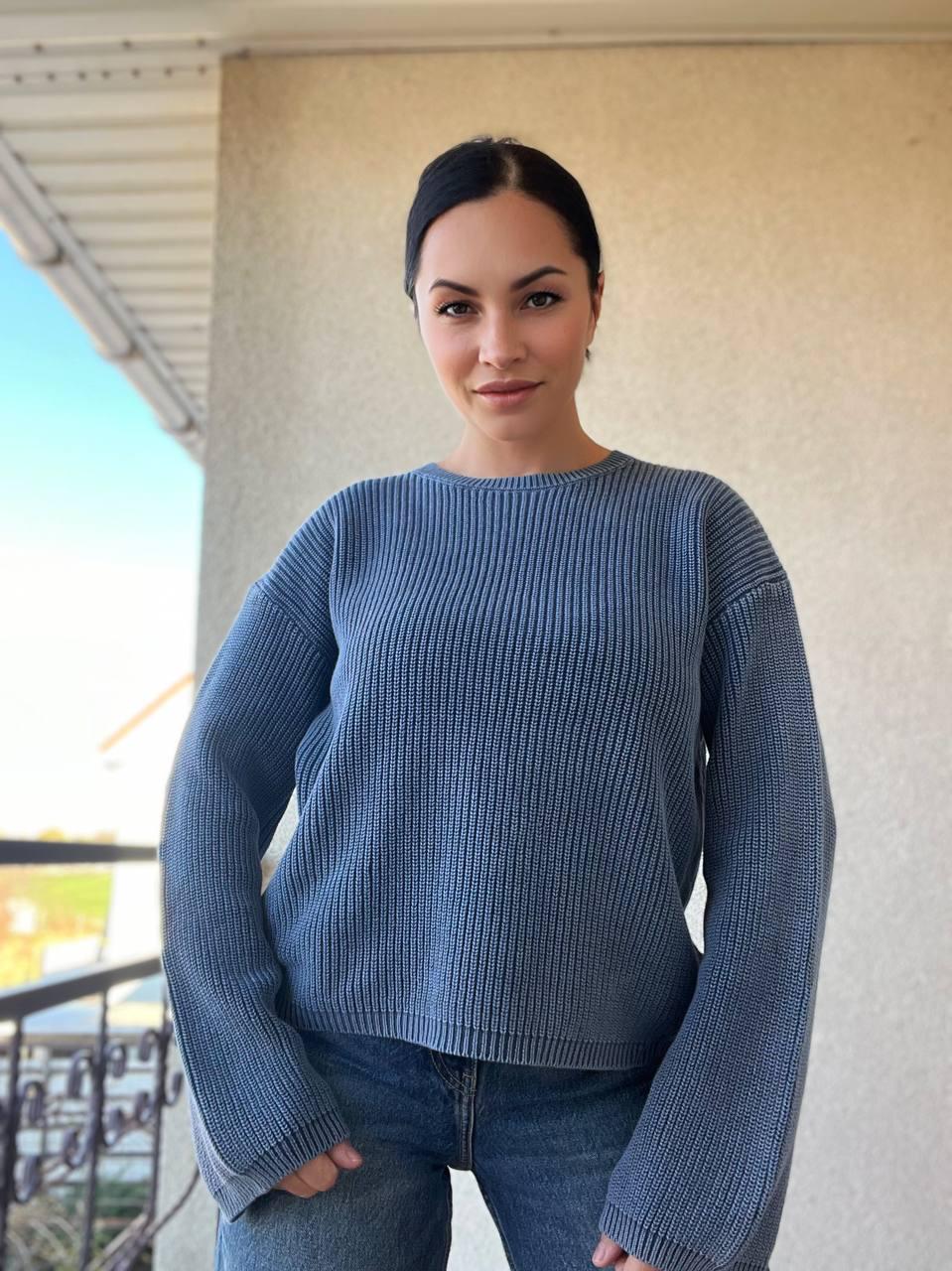 Свитер женский A-N 875 варка вязка OS Синий (3163) Свитер женский A-N 875 варка вязка OS Синий (3163)