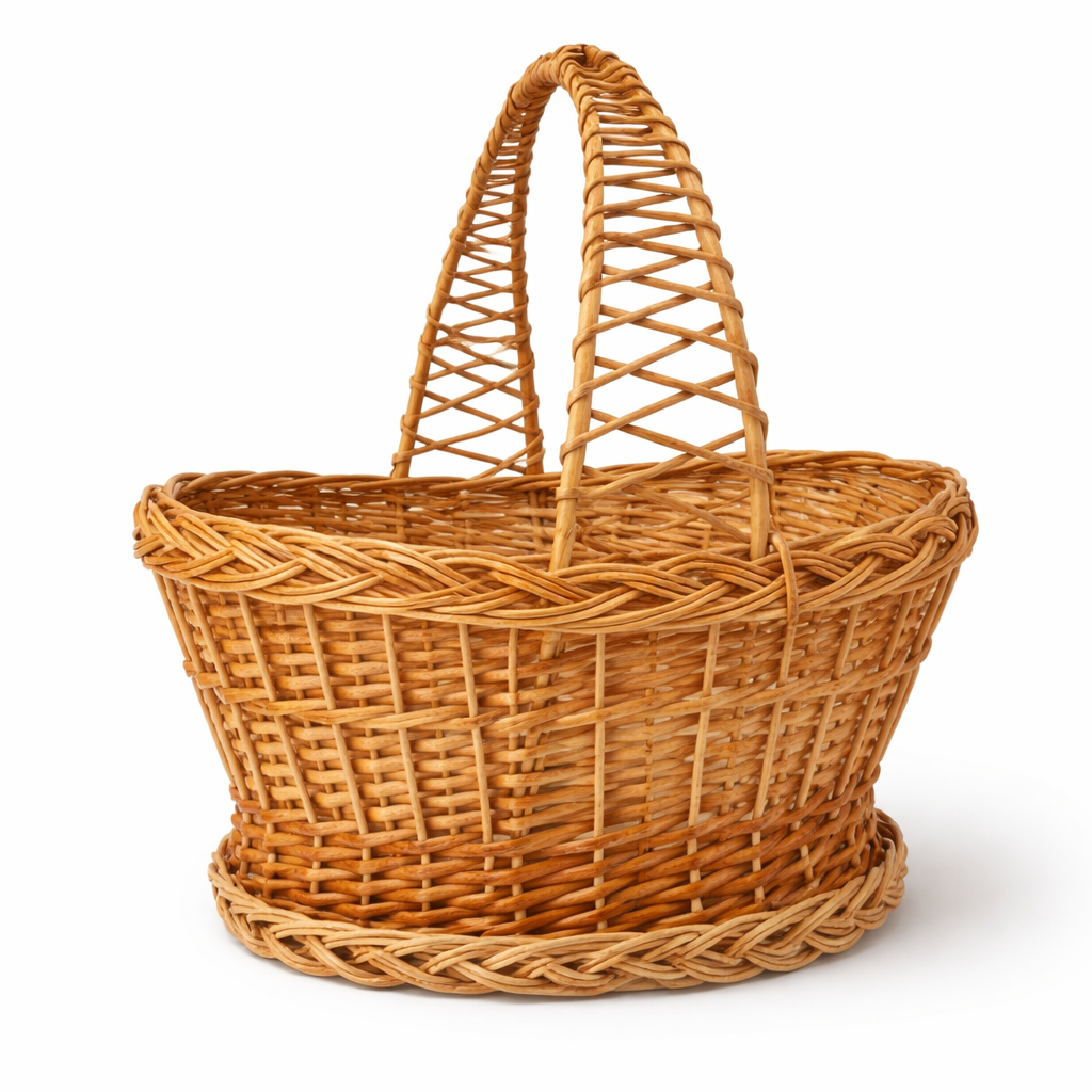 Корзина пасхальная плетеная овальная из лозы (9896)