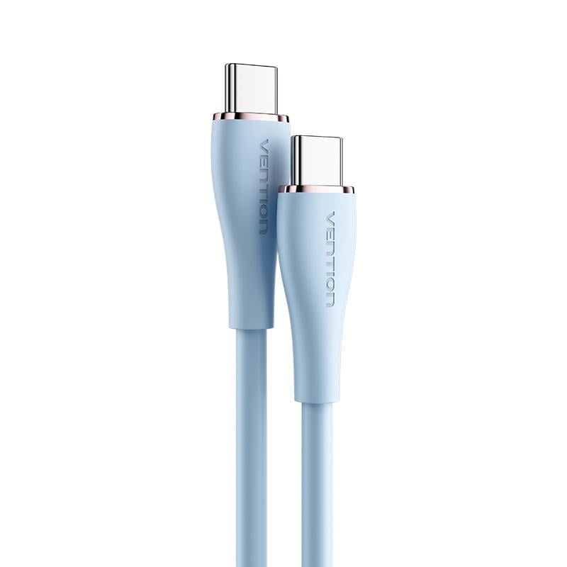 Кабель USB-C на USB-C Vention 100 Вт 1 м Світло-блакитний (TAWSF)