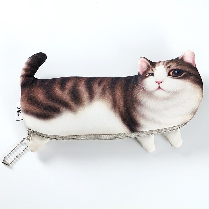 Пенал школьный Cat 3d Бело-коричневый (890841367)