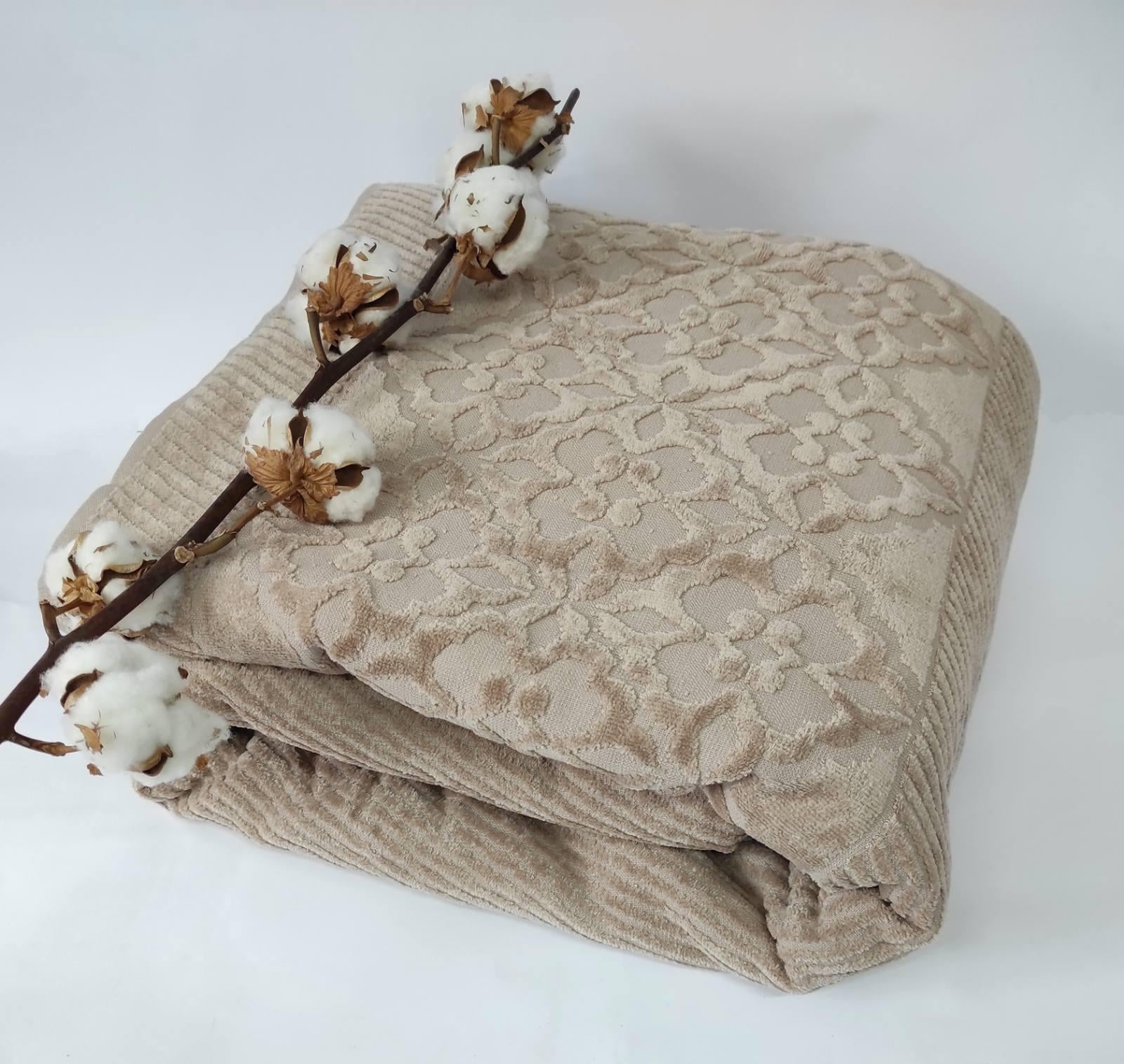 Простынь махровая Евро АЕ Cotton 220x240 см Бежевый (CN8033)