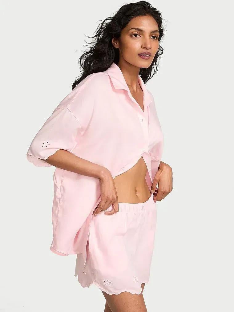 Пижама с шортами Victoria's Secret Modal-Cotton Short Pajama Set L Розовый (2671401D)