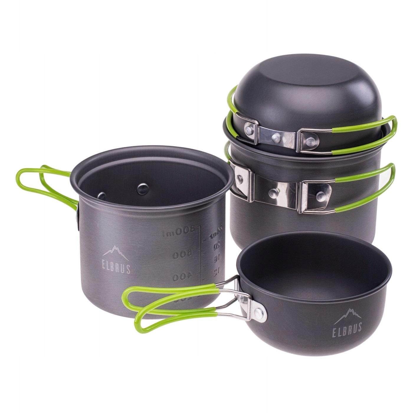 Набор посуды Elbrus Hike Pro Cook 4 SET Grey/Lime (M000161472) - фото 1