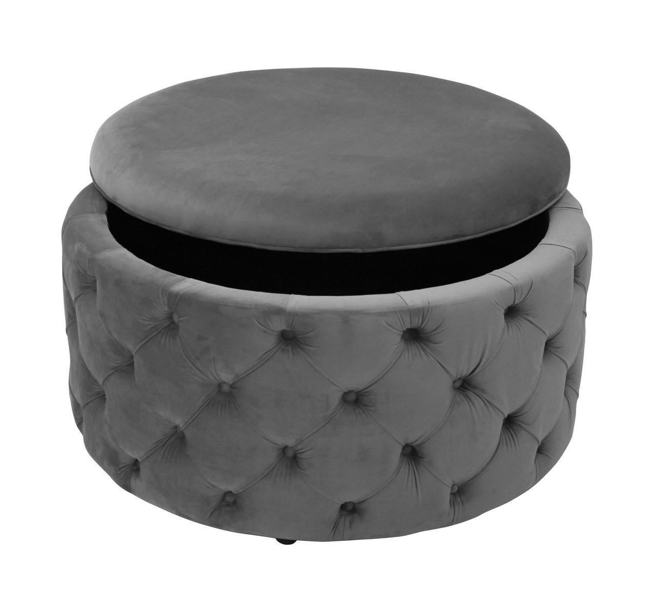 Пуф MeBelle Maroon велюр 10x10x50 см Графитовый (0275)