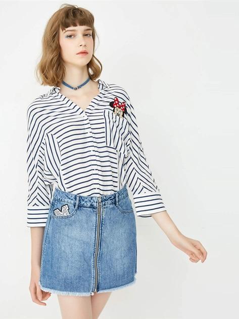 Юбка ONLY 117337520 S Голубой (8024327811695) - фото 3