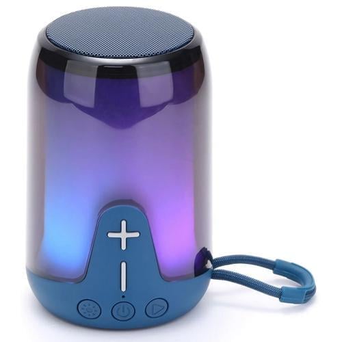 Портативная колонка T&G 652 5W с RGB подсветкой и ремешком Blue
