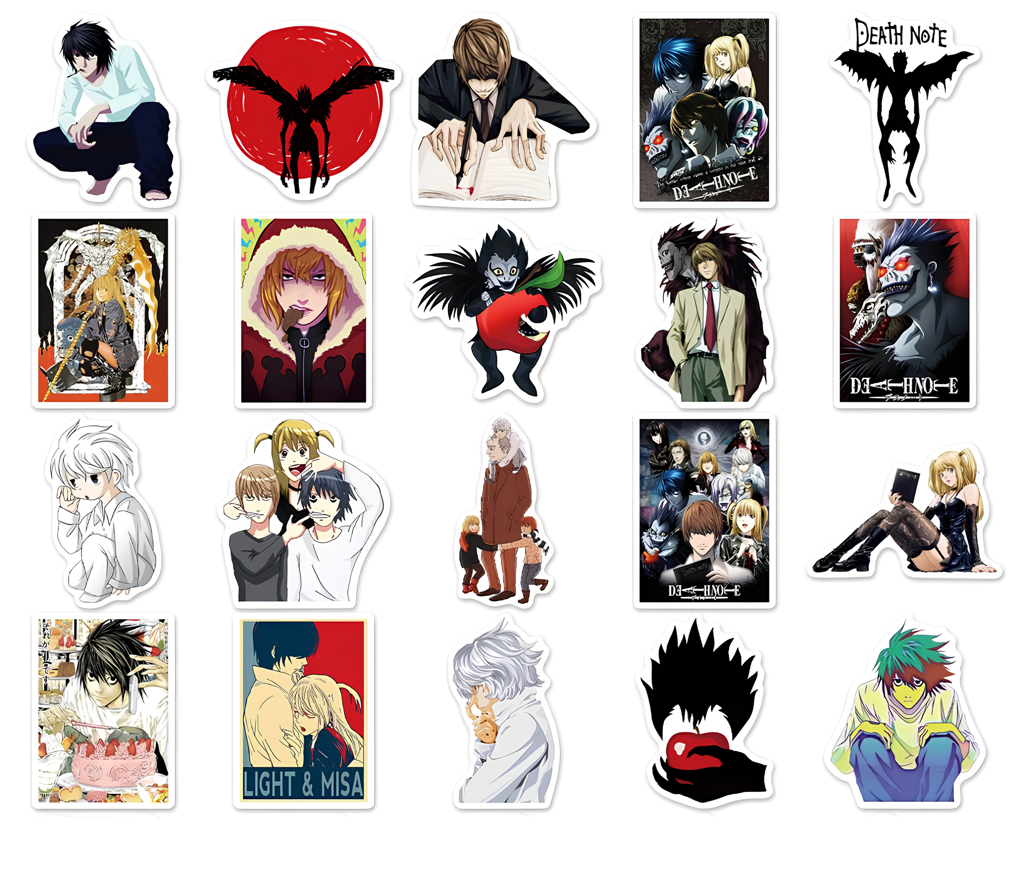 Набор наклеек Аниме Death Note для гаджета/телефона 20 шт. (10052)