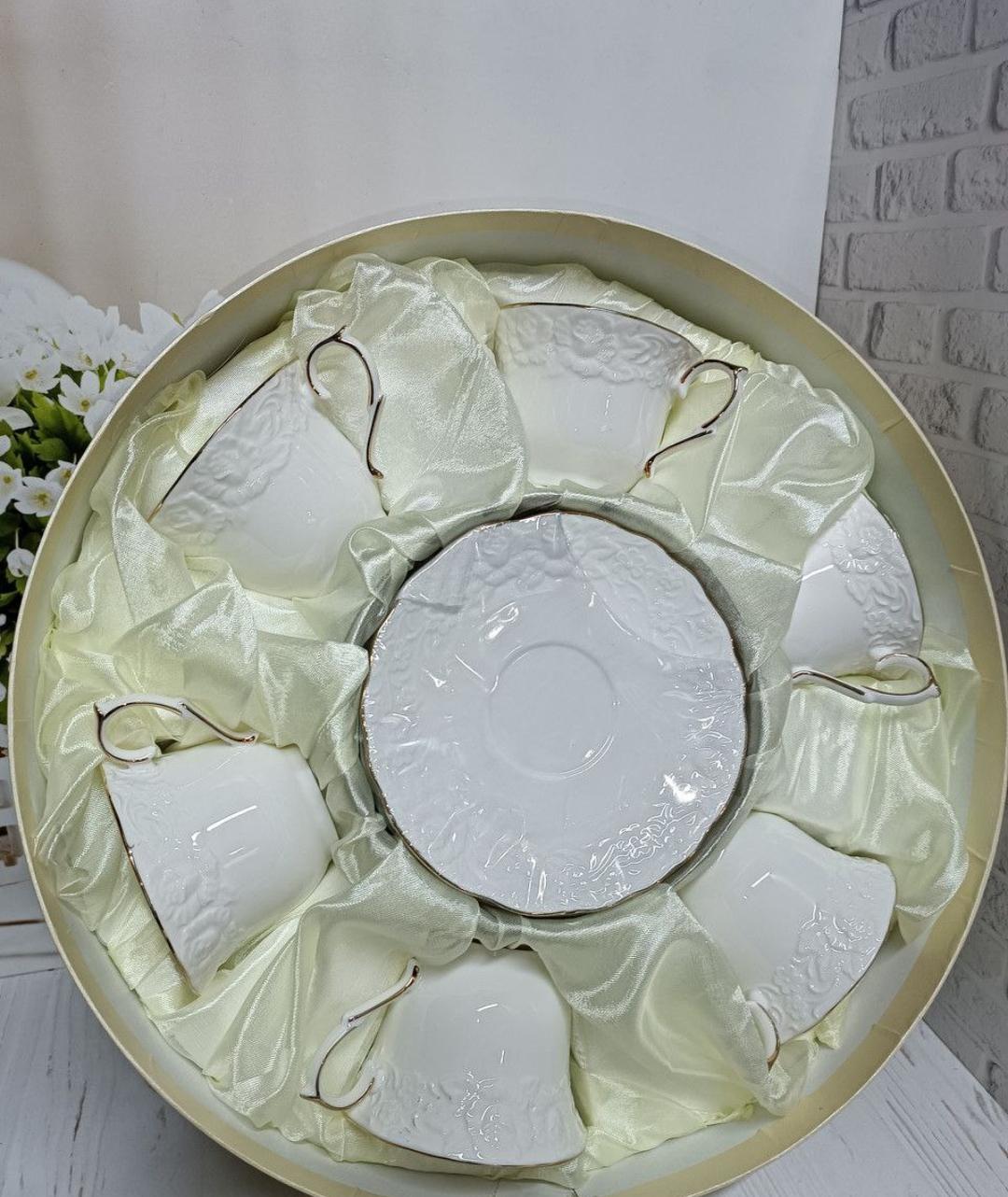 Сервиз кофейный SNT Белая ночь фарфор 80 мл 12 предметов Белый (1717)