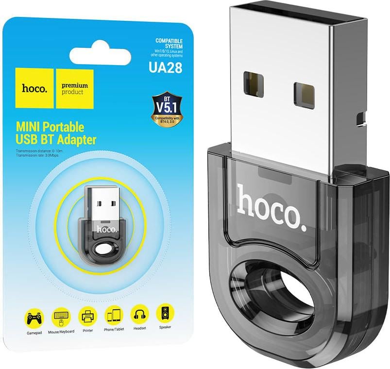 Адаптер USB-Bluetooth Hoco UA28 Black (37536)