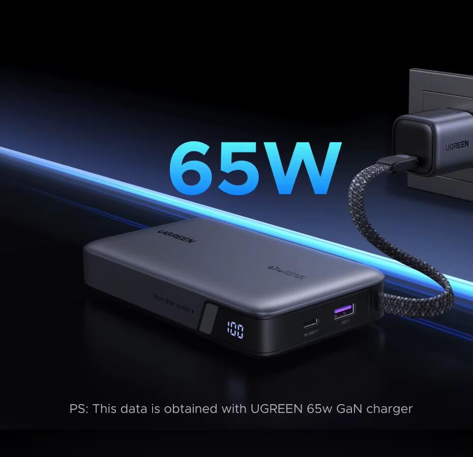 Повербанк UGREEN PB550 20000 mAh PD3.0 65W 67 Вт Grey (55996) - фото 13 Повербанк UGREEN PB550 20000 mAh PD3.0 65W 67 Вт Grey (55996) - фото 13